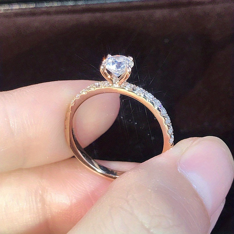 Minimalist Sparkling Rings Circular Rings Wedding Jewelry